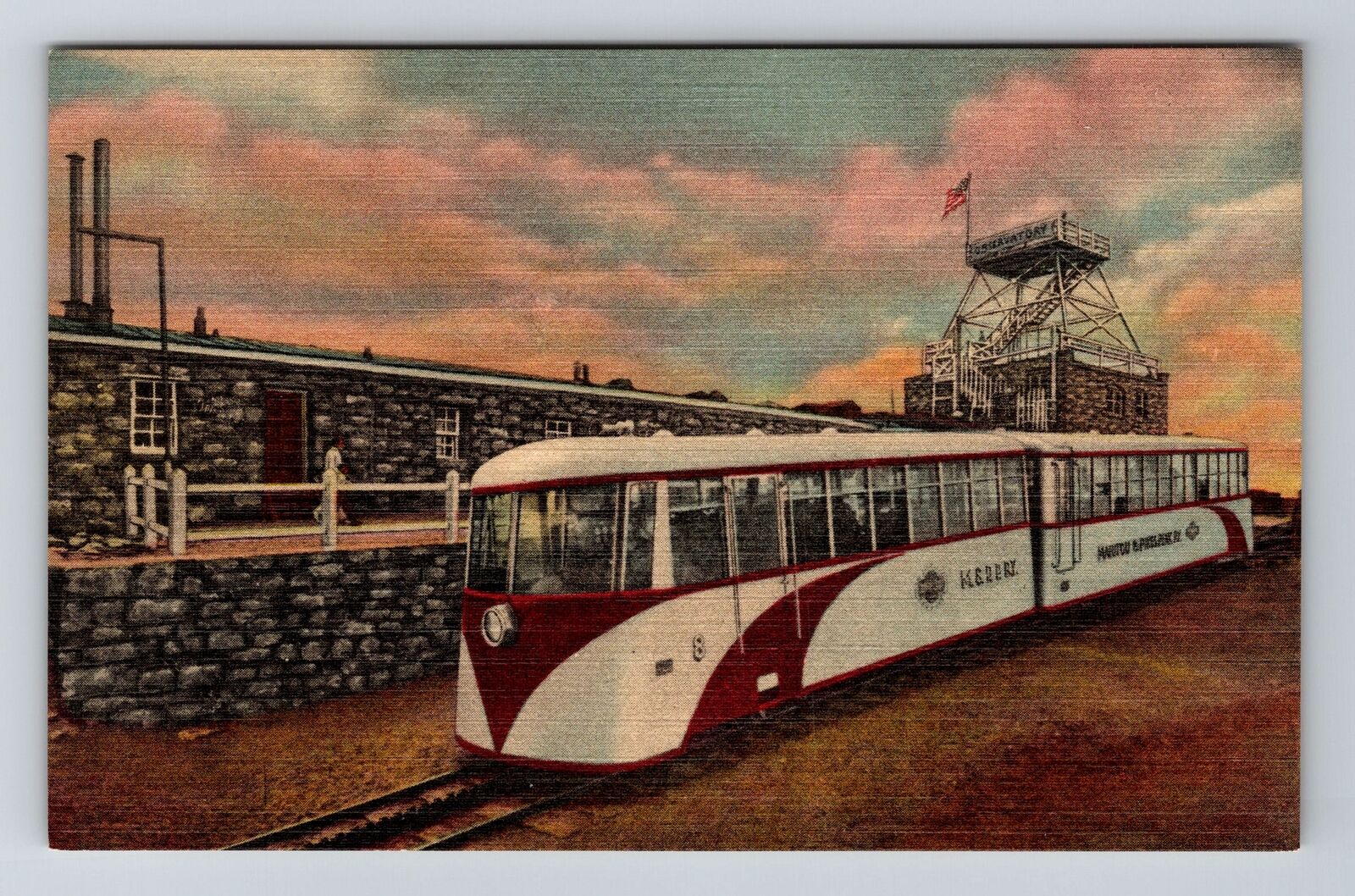 CO-Colorado, Streamline Cog Train At The Old Summit House Vintage Postcard