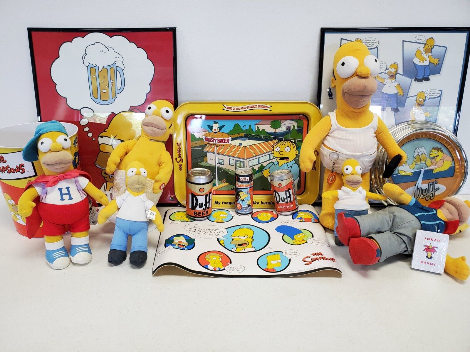 Simpsons 15-PIECE COLLECTOR'S LOT🔥DUFF CLOCK/HOMER/TRAY/CAN/PLUSH/CARDS/MORE🔥