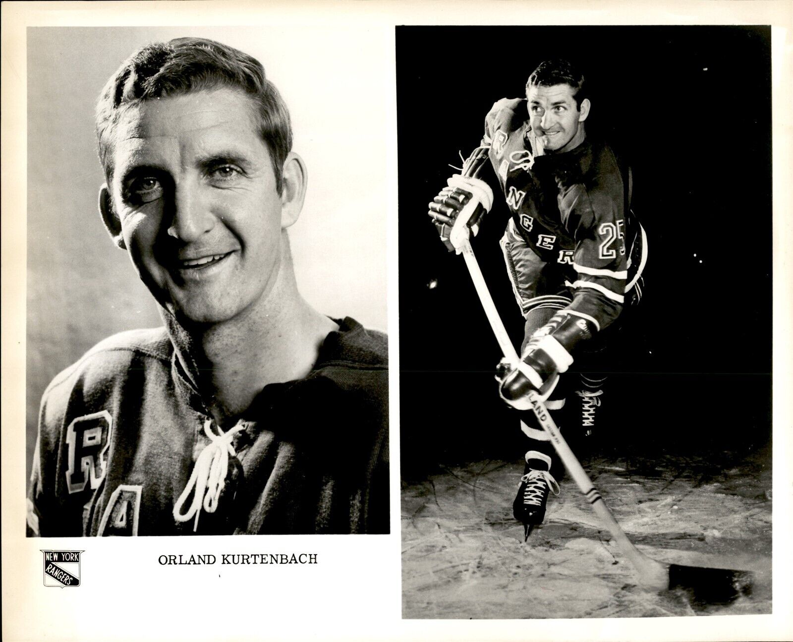 PF19 Original Photo ORLAND KURTENBACH 1966-70 NEW YORK RANGERS NHL HOCKEY CENTER