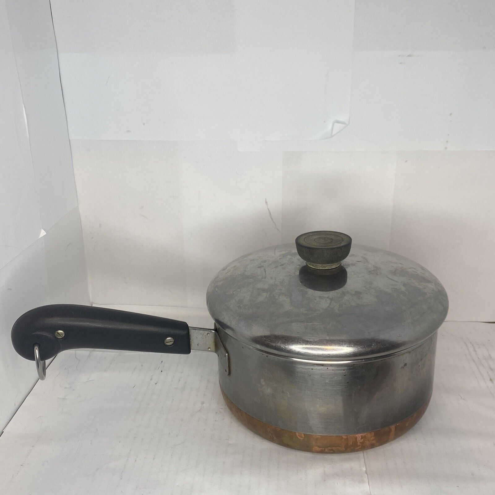 Vintage Revere Ware 1950s Copper 1 Quart Sauce Pan And Lid Double Ring 2363973