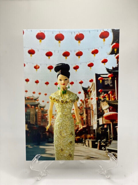 Brand New Chinese Barbie in Qi Pao at Chinatown Postcard/Art Print