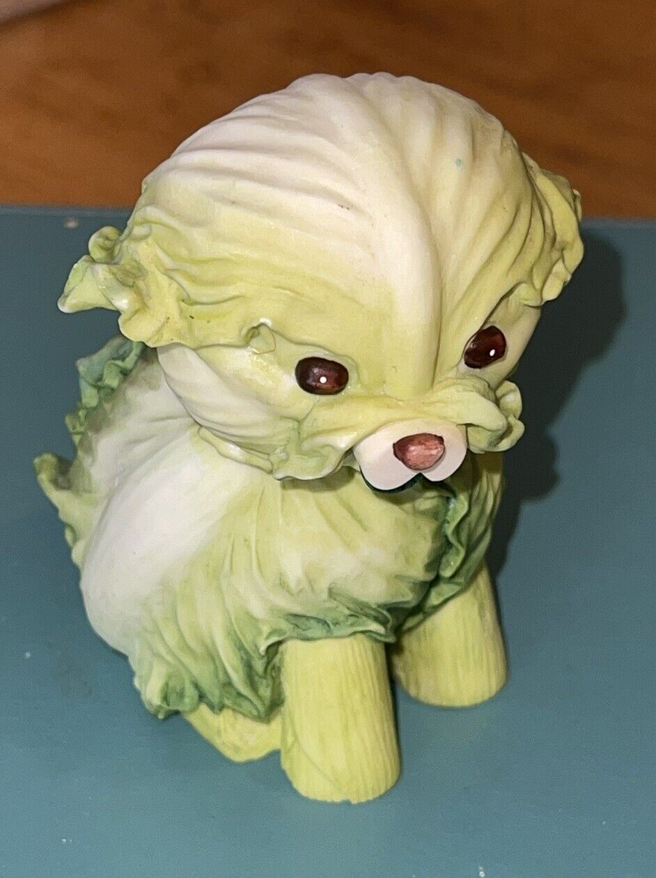 2004 Enesco Home Grown Collectible Green Cabbage Dog Figurine #4002362