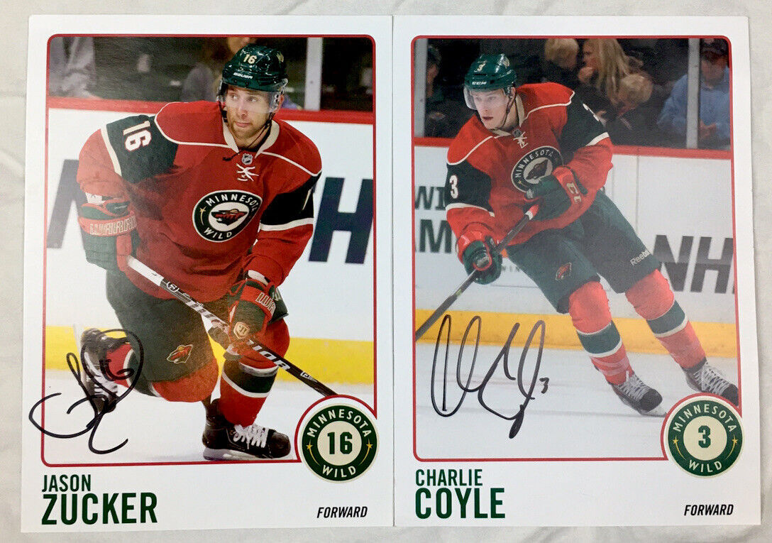 MN Wild -Charlie Coyle & Jason Zucker 5x7 Photos- Autograph - Signed In Person