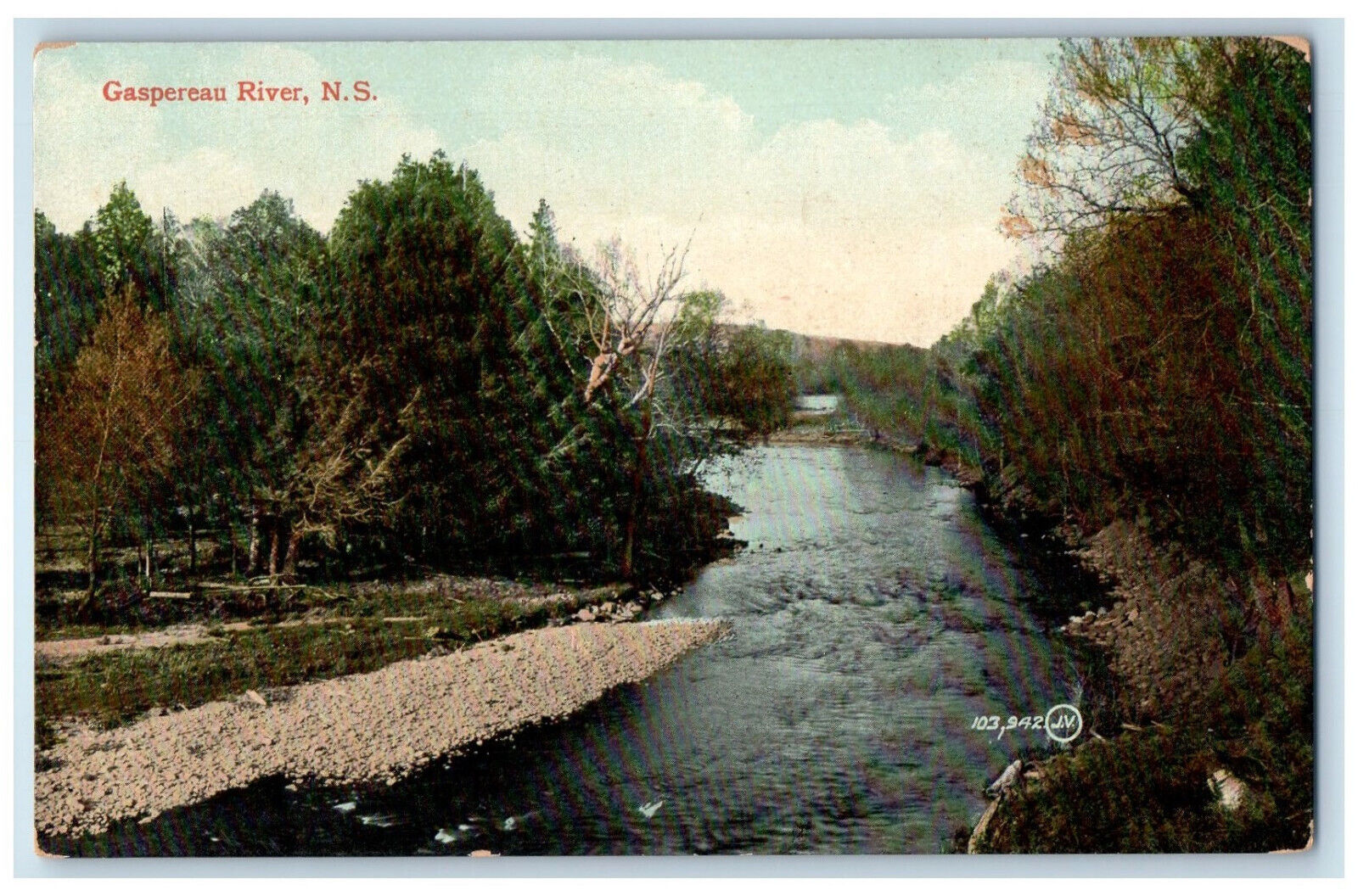 Scenic View Of Gaspereau River Trees Nova Scotia N.S. Canada Vintage Postcard