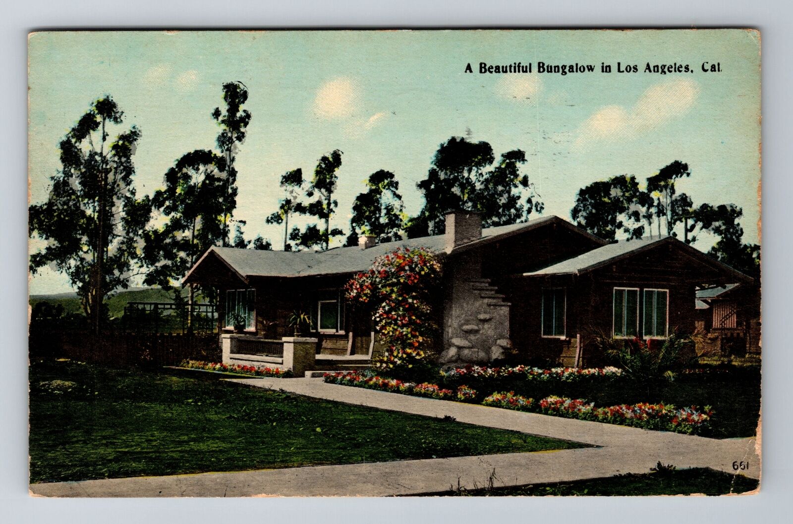 Los Angeles CA-California, Scenic Bungalow, c1914 Antique Vintage Postcard