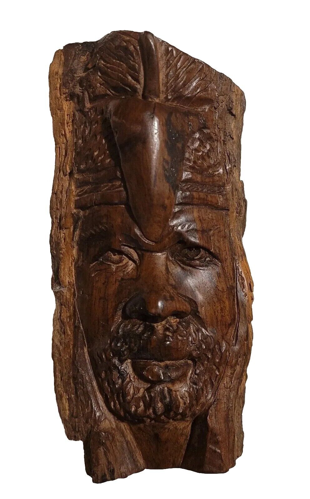 Vintage Jamaican Forest Jungle Man Wood Carving Handmade Sculpture 8 inch
