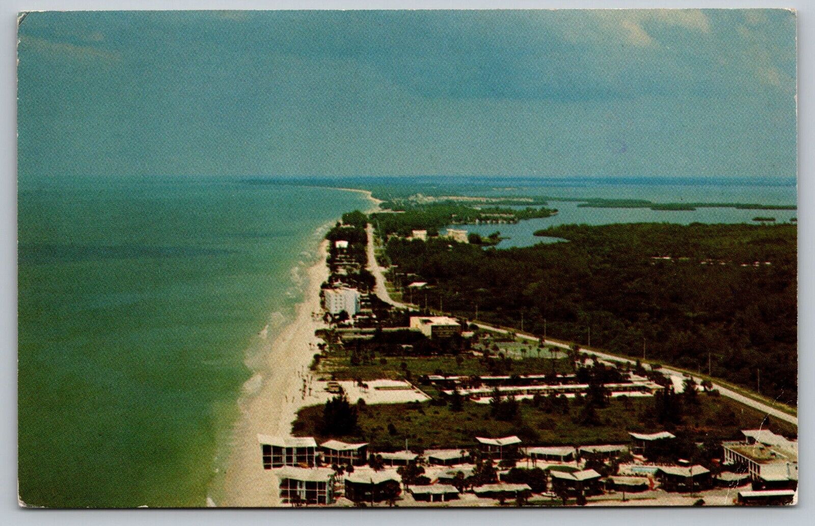 Postcard View Looking North On Longboat Key Florida VTG c1970  I2