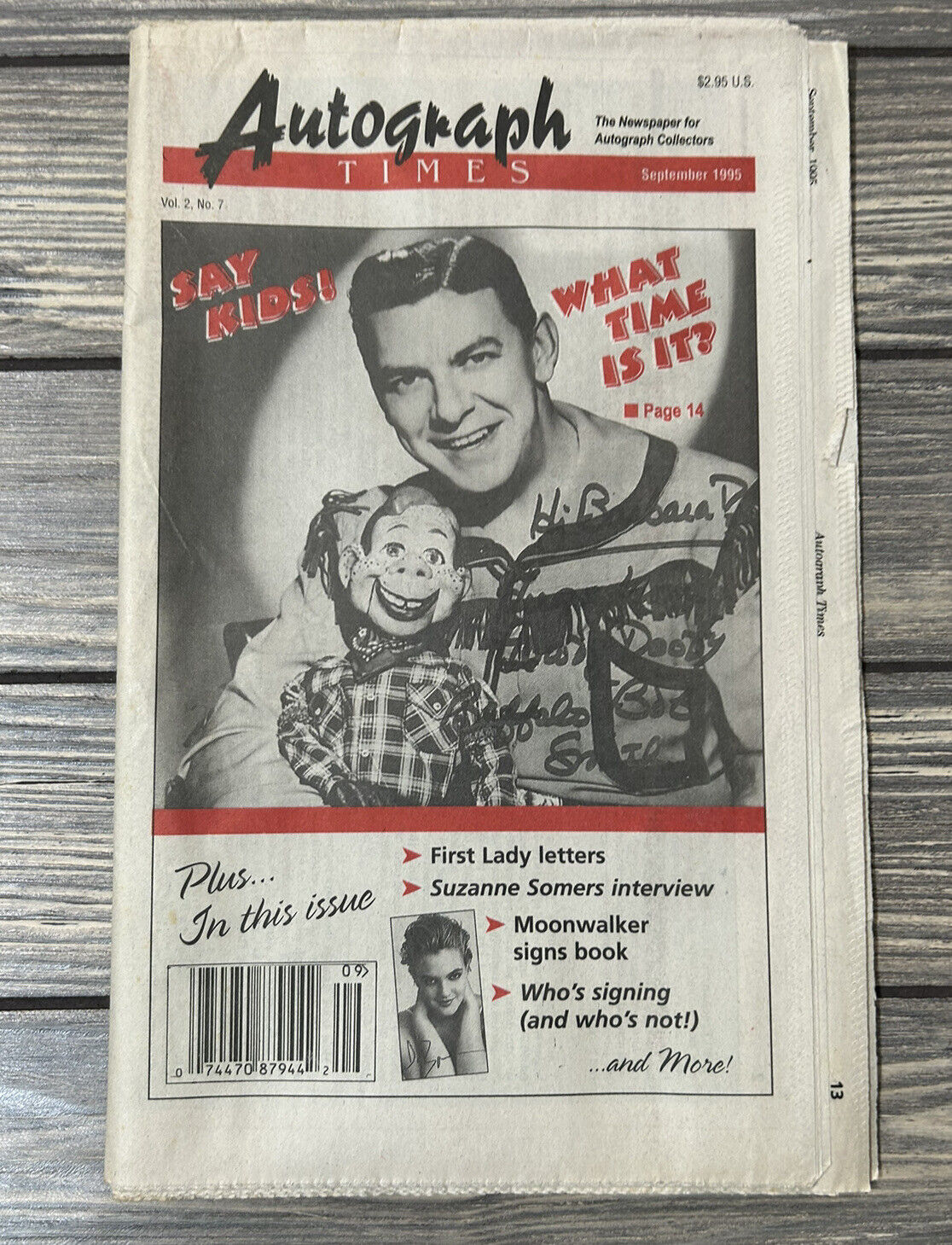 Vintage September 1995 Autograph Times Newspaper Say Kids What Time Is It