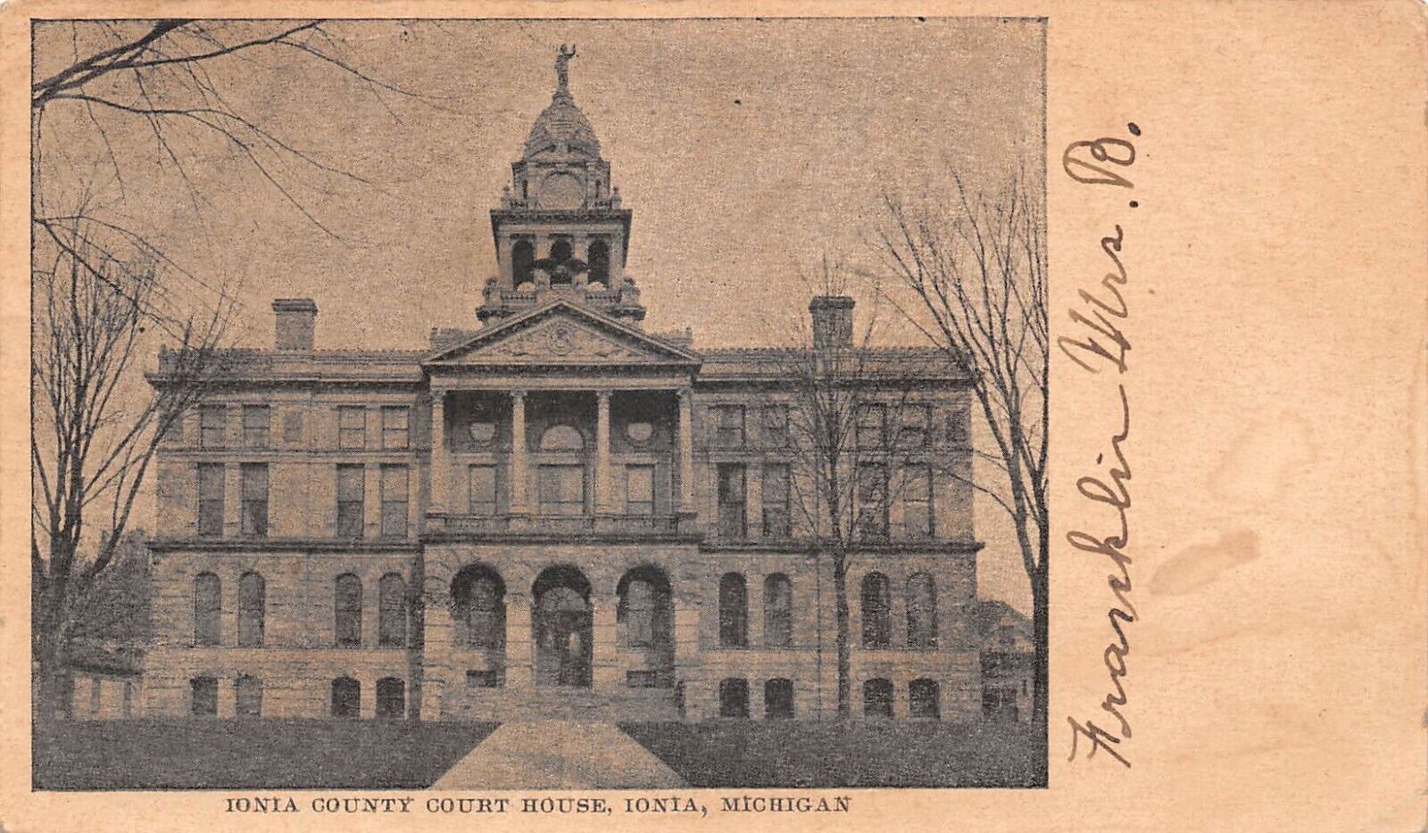 Ionia Michigan County Court House UDB c1905 Postcard