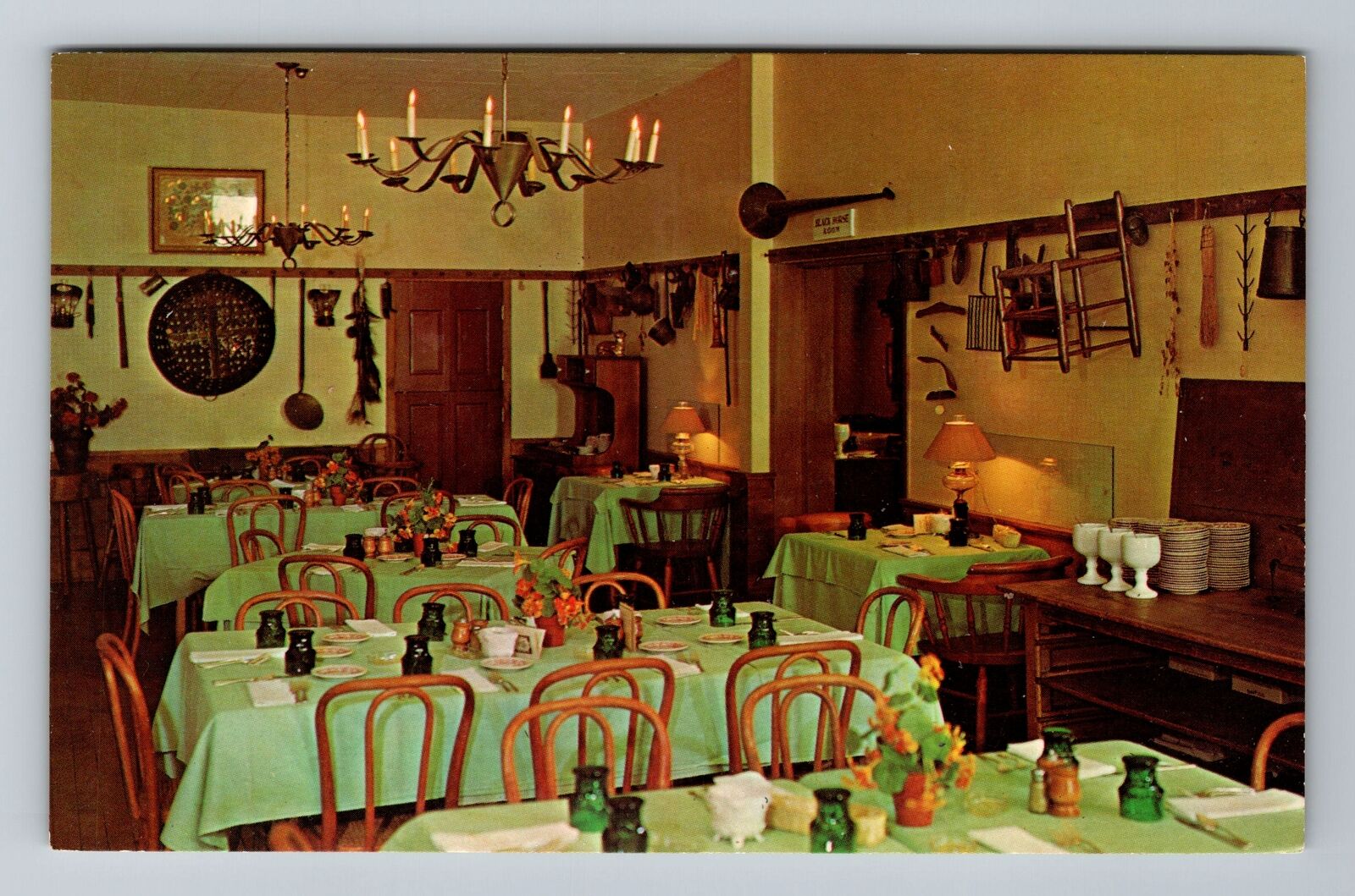 Lebanon OH-Ohio, The Golden Lamb, Shaker Dining Room, Antique Vintage Postcard