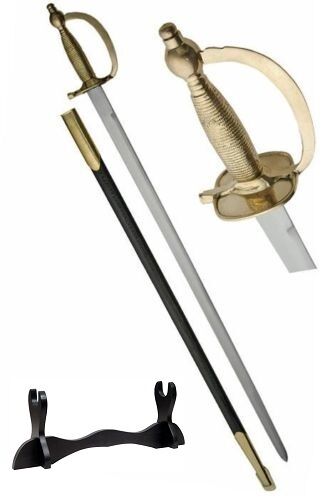 Model 1840 United States Army NCO Sword with Leather Scabbard with wood stand