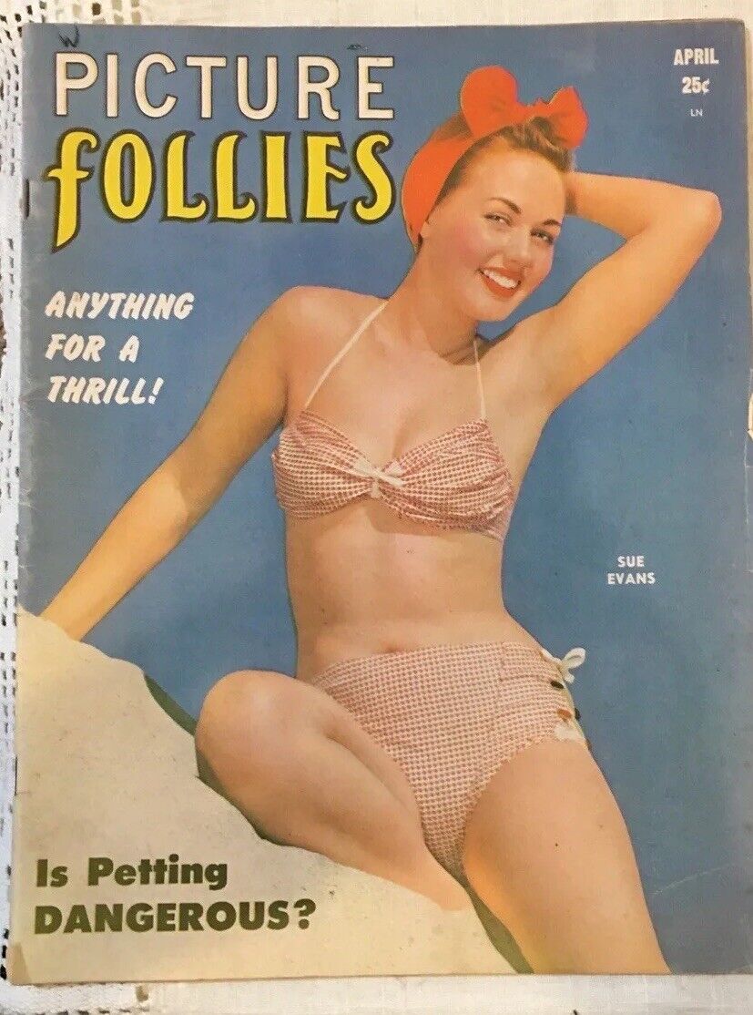 Vintage April 1953 Vol 2 #2 Picture Follies Pinup Magazine Sue Evans Cover