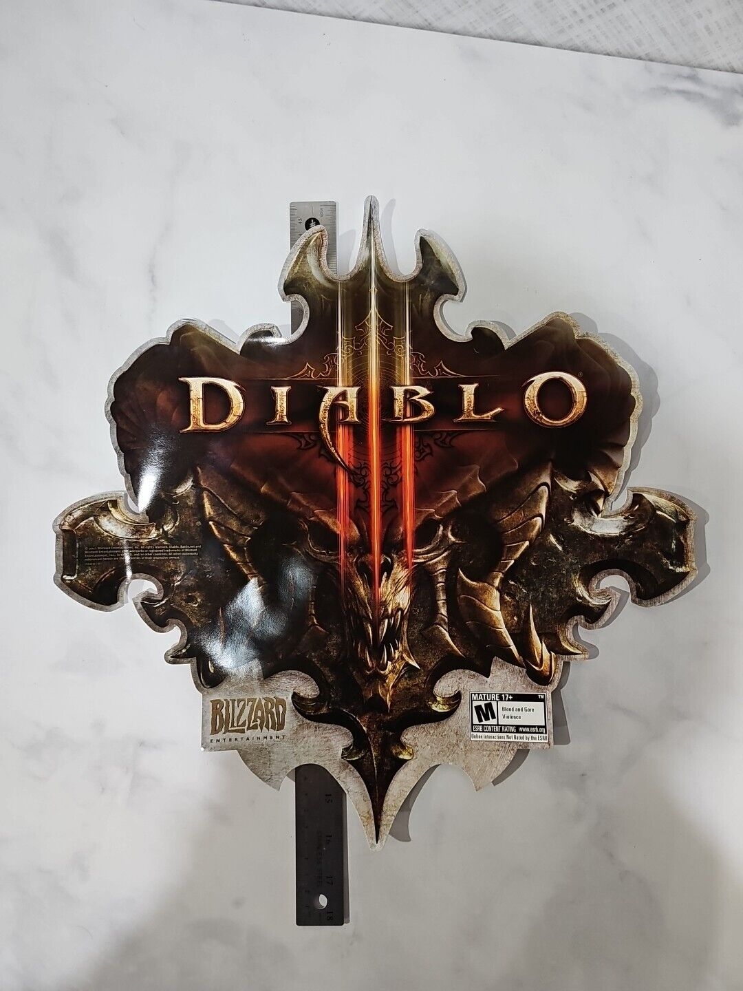VINTAGE SIGN Diablo III 3 Store Window Cling 2012 Blizzard Promo NEW Unused 