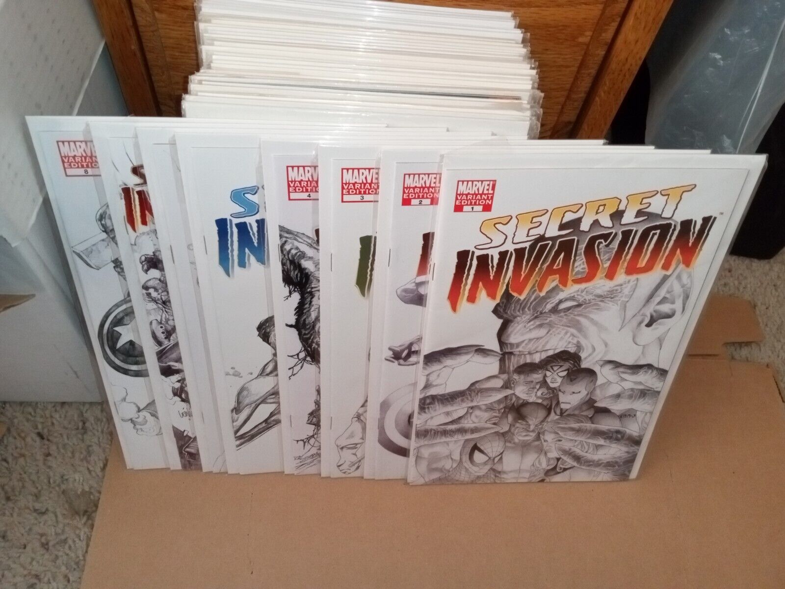 Marvel Comics Secret Invasion (2008) 1:75 Complete Set #1-#8 Nm- Or Better