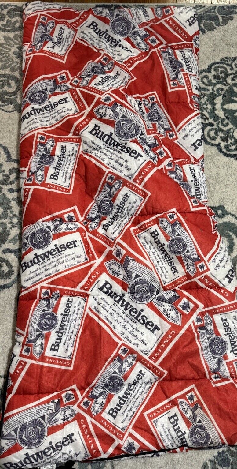 Budweiser Print Sleeping Bag Vintage, Rare 1976