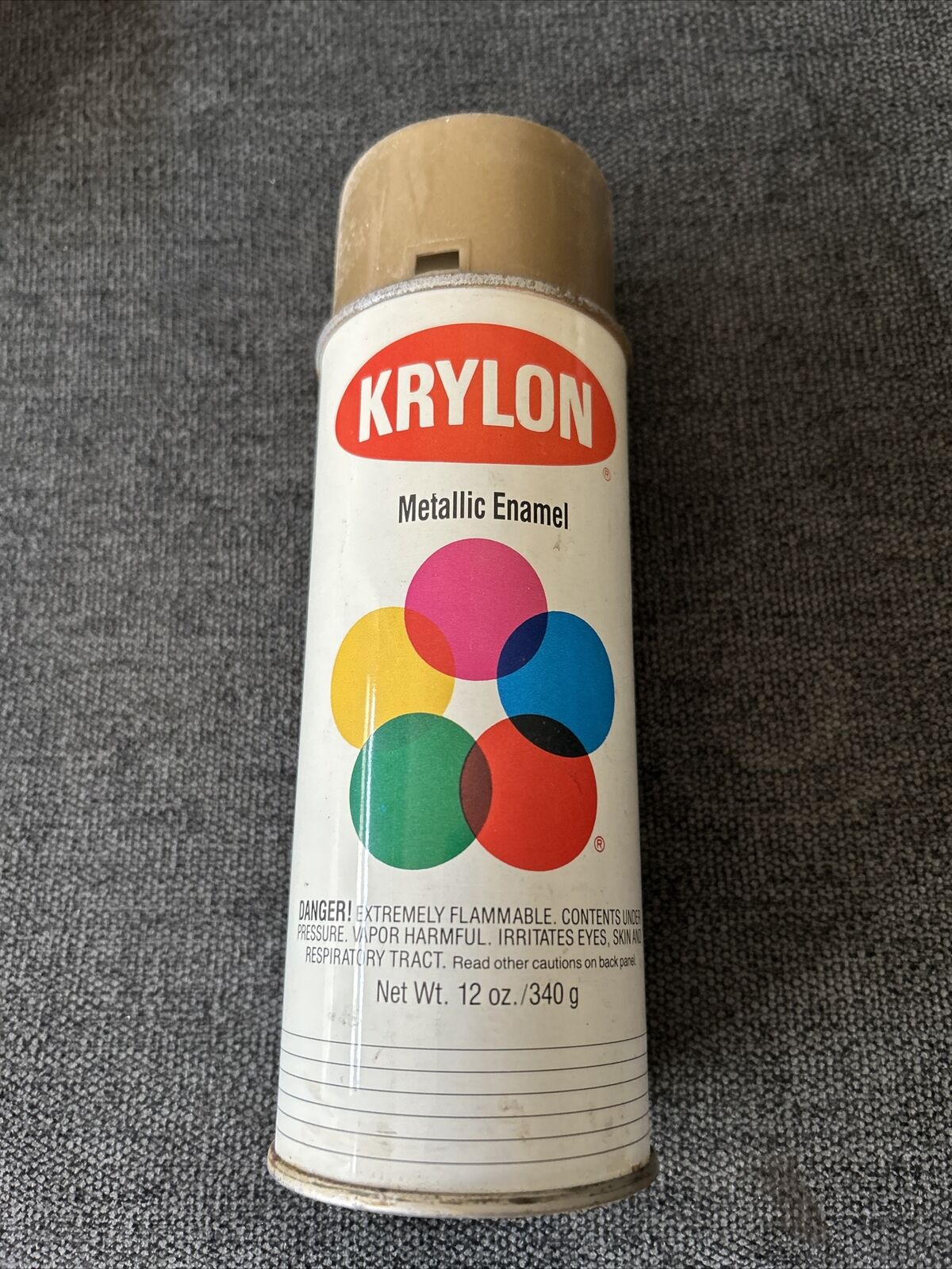 Vintage Krylon No 1701 Bright Gold Paper Label Spray Paint Can 1992