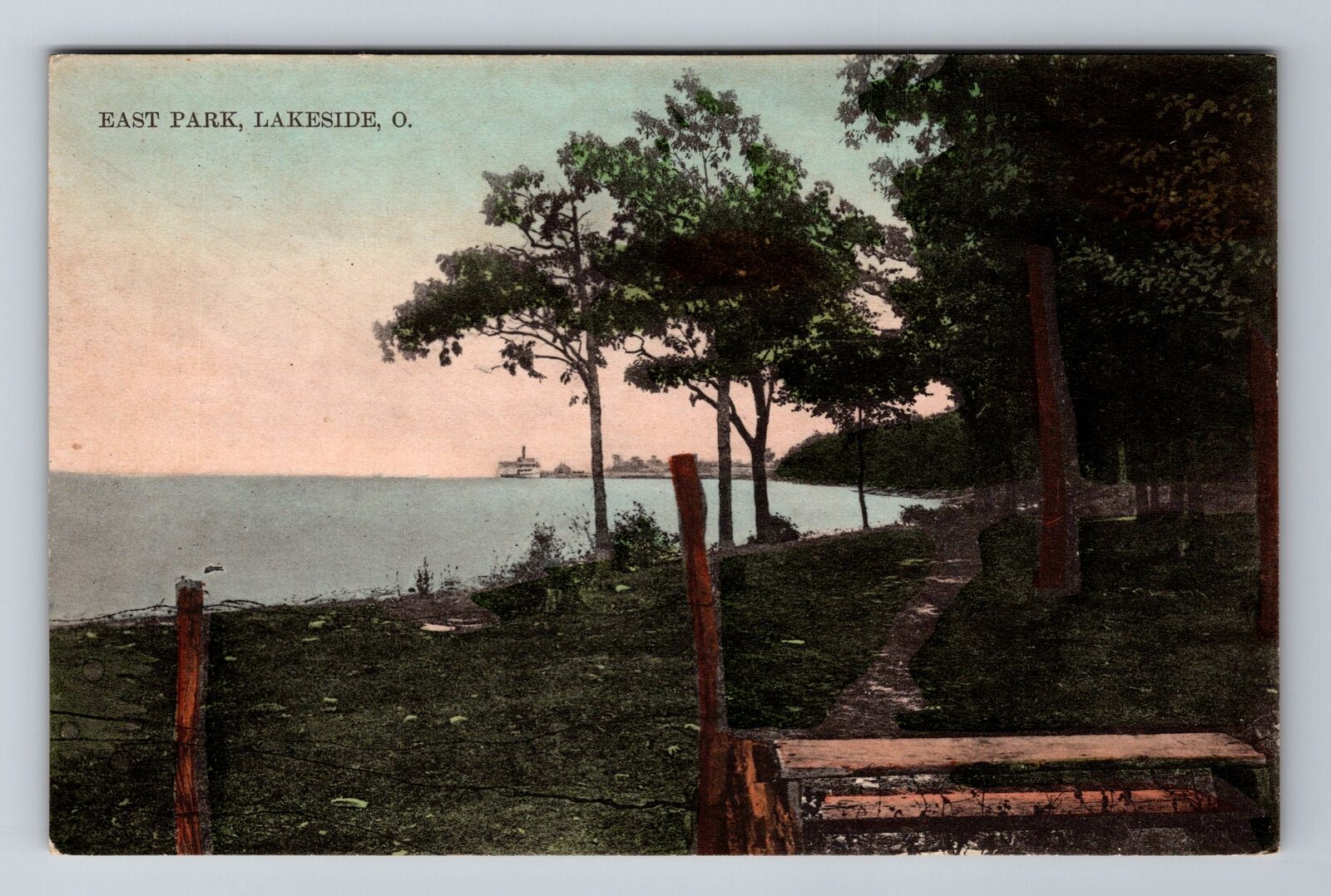 Lakeside OH-Ohio, East Park, Antique, Vintage Souvenir Postcard