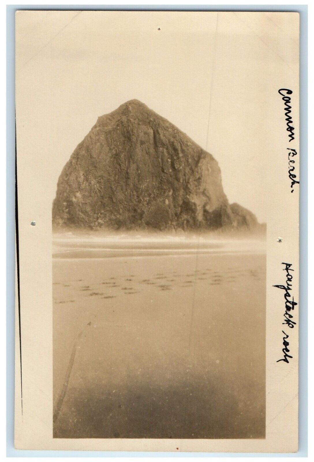 c1910's View Of Haystack Rock Cannon Beach Oregon OR RPPC Photo Antique Postcard