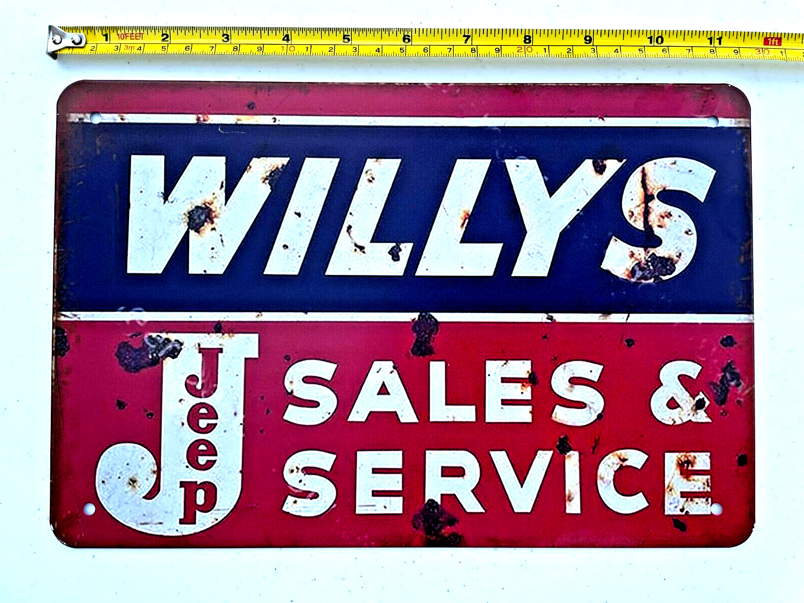 Willys Jeep Sales & Service Tin Sign Metal Sign Art Shop Man Cave Garage Willy's