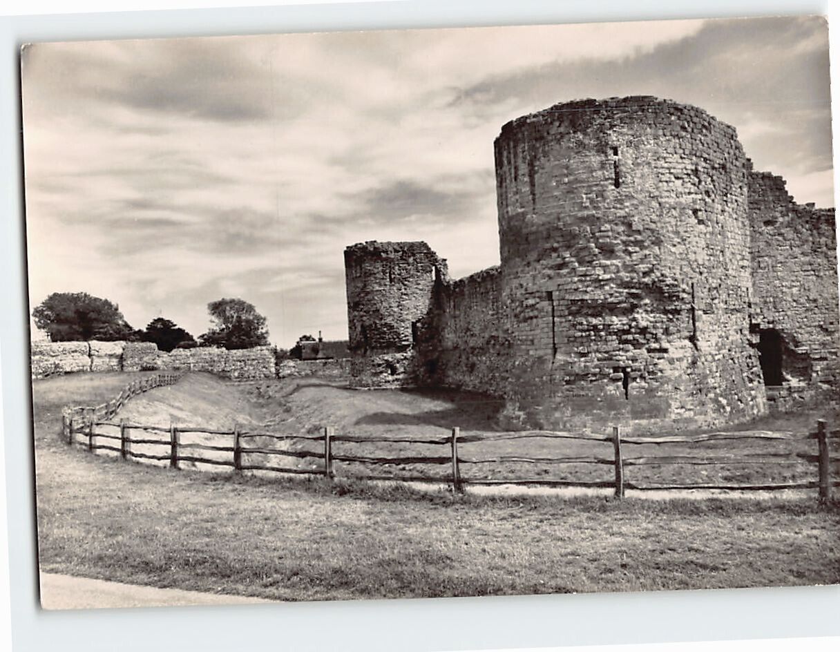 Postcard North Wall and Ditch of the Inner Bailey Pevensey Castle England