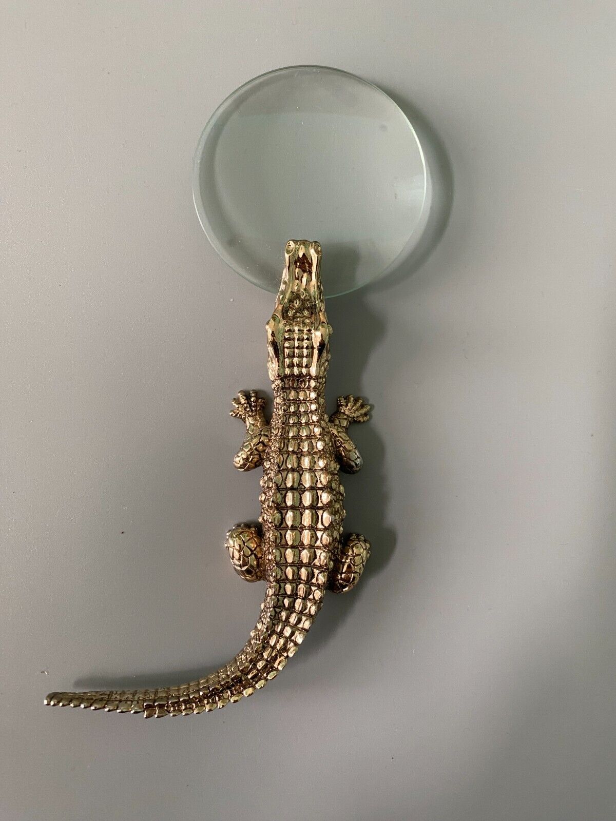 L'OBJET Crocodile Magnifying Glass 24K Gold Plated 7X Magnification