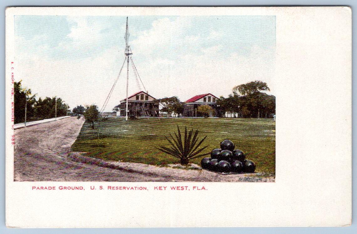 Pre-1907 KEY WEST FLORIDA FL US RESERVATION PARADE GROUND ANTIQUE POSTCARD