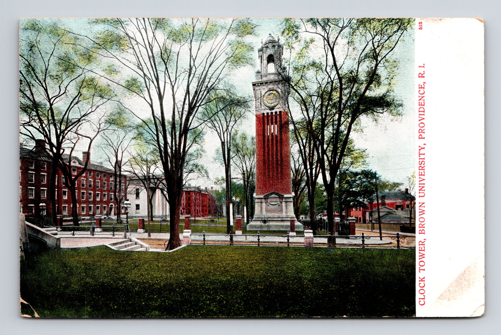 Postcard Providence RI Rhode Island Brown University Clock Tower AC Bosselman