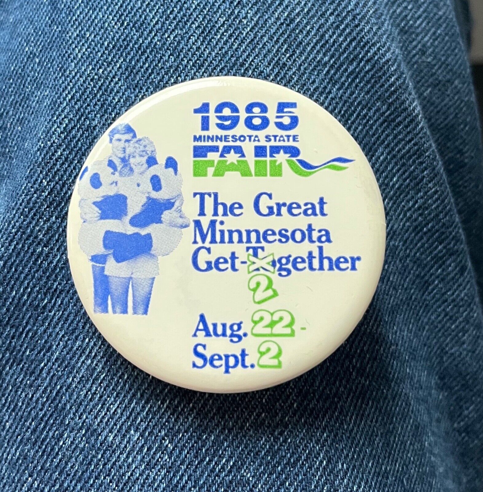 Scarce 1985 Minnesota State Fair Great Minnesota Get-Together  2 1/4\