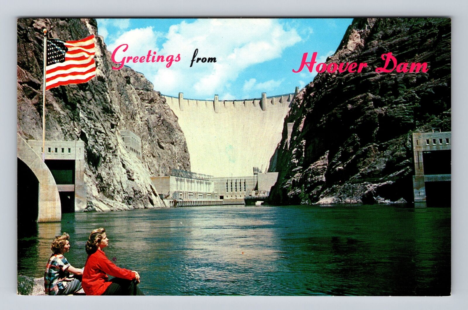 Boulder City NV-Nevada, Scenic Greetings Hoover Dam, Antique Vintage Postcard