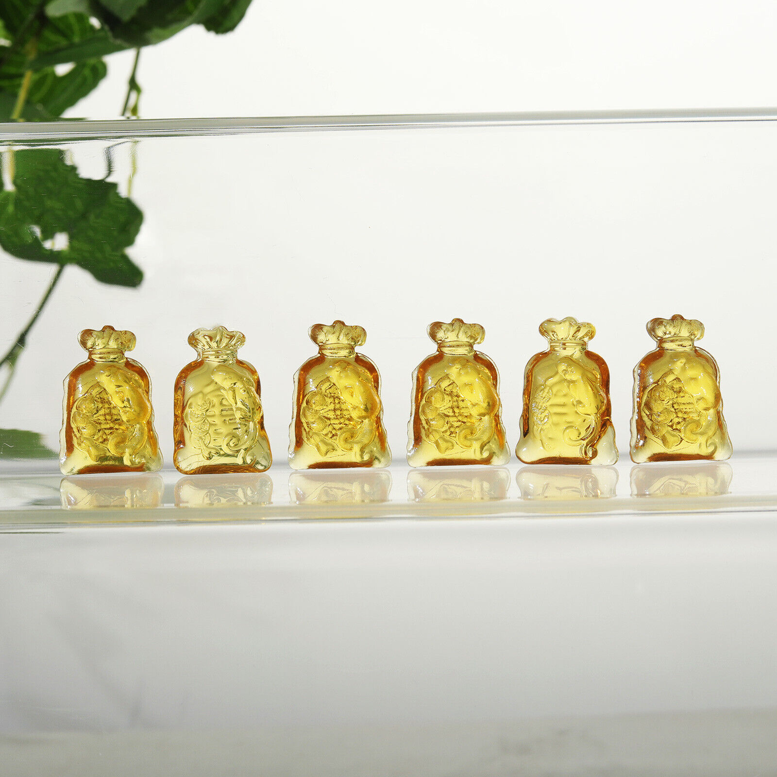 20Pcs Mini Crystal Purse Figurines Collectible Glass Purse Ornament Home Decor