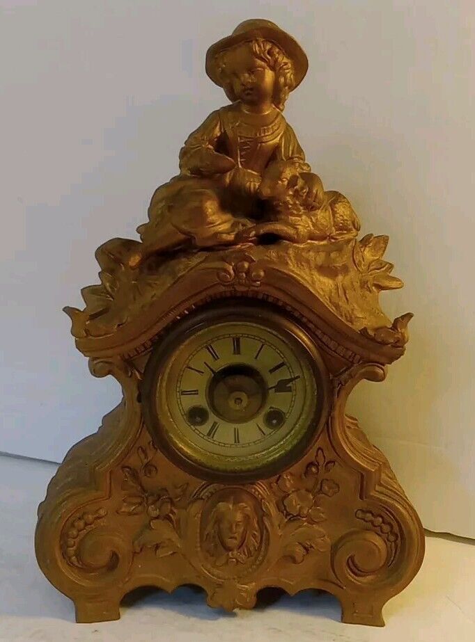Antique Terry Clock Company Figural Statue Clock 