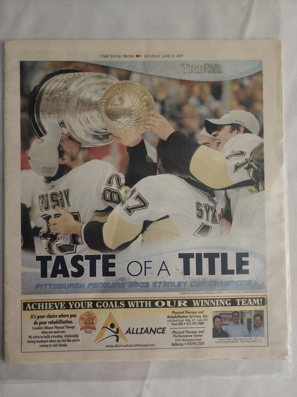 2009 June 20 Trib Total Media Taste of a Title Pens Stanley Cup Champs (MH50)
