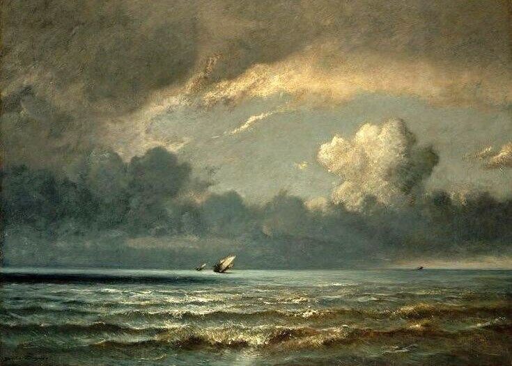 Art Oil painting Marine-Jules-DuprE-Oil-Painting seascape with storm art