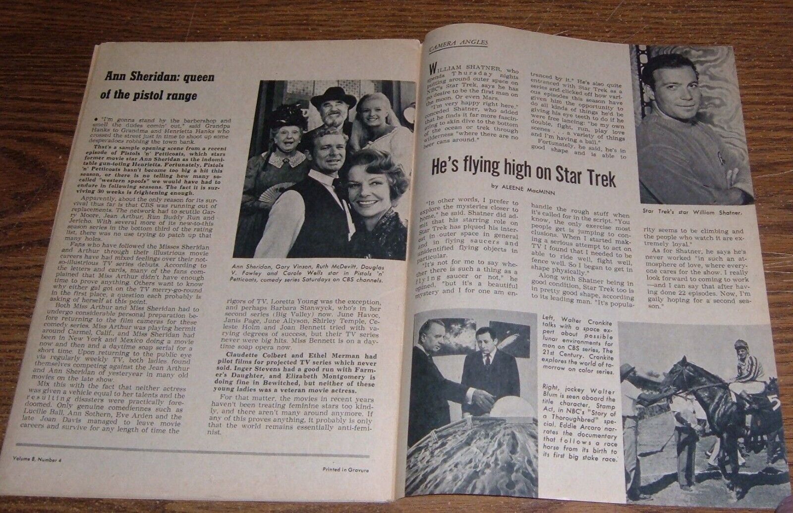 1967 DETROIT FREE PRESS TV GUIDE STAR TREK WILLIAM SHATNER ANN SHERIDAN