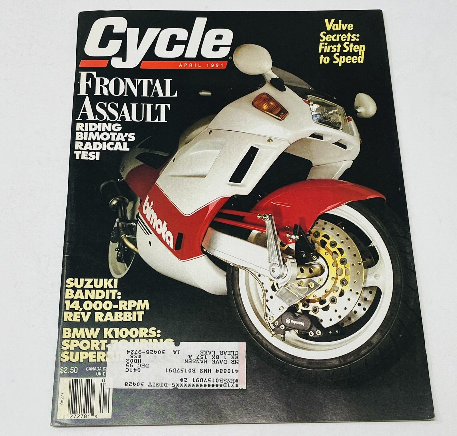 1991 Cycle Magazine Bimota TESI 1D Suzuki GSF400 Bandit BMW K100RS Motorcycle