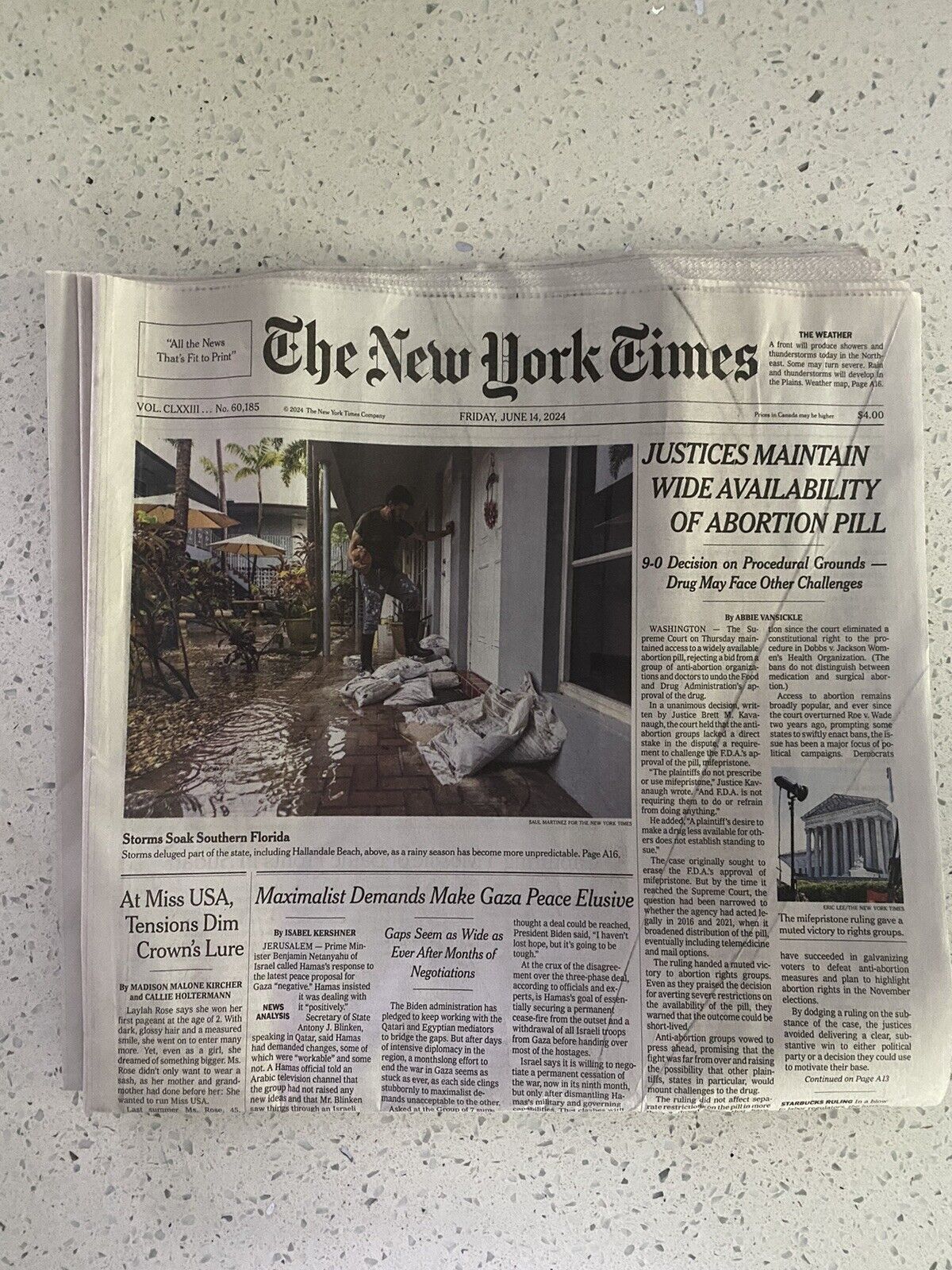 The New York Times Friday, June 14, 2024 Complete Print Newspaper (NEW)