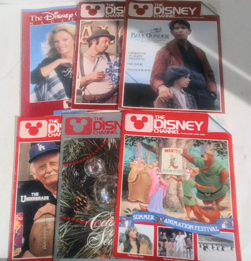 GREAT FIND Lot Of 6 THE DISNEY CHANNEL Magazines VINTAGE 1980\'s Nostalgic L3B42