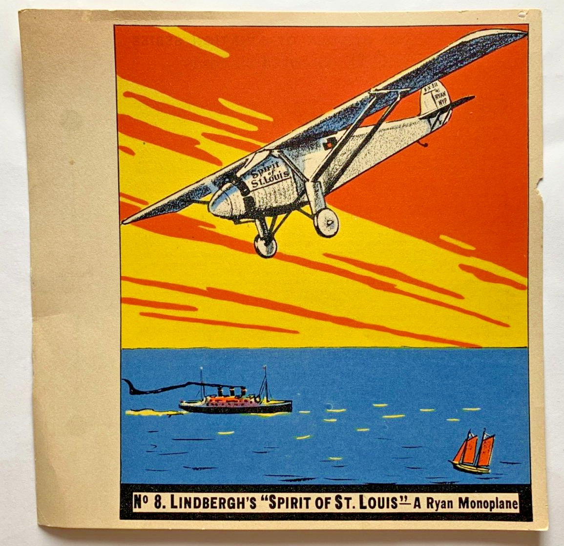 Charles Lindbergh 1936 Goudey Gum History of Aviation Spirt of St. Louis #8