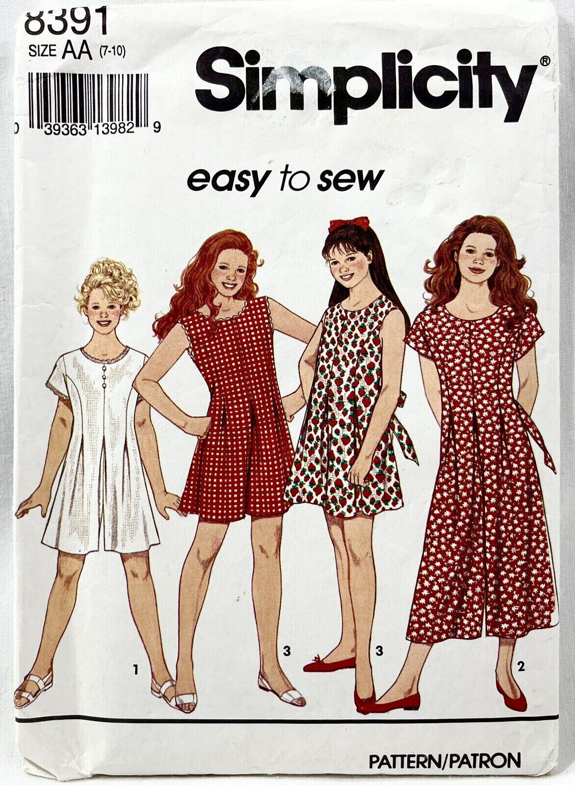 1993 Simplicity Sewing Pattern 8391 Girls Jumpsuit 3 Lengths Size 7-10 Vtg 11979