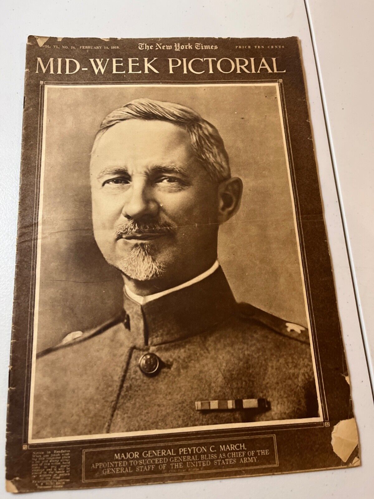 February 14, 1918 Midweek Pictorial New York Times-General Peyton C. March