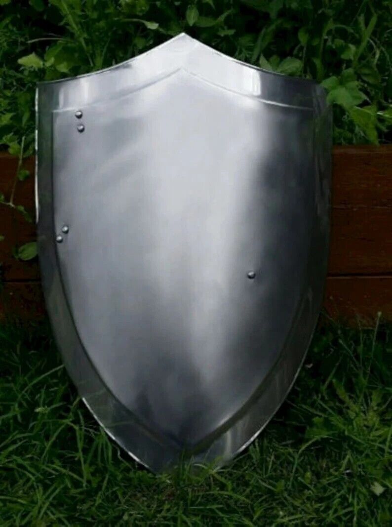 Medieval Heater Shield Templar Armor 18'' Shield Steel Knight warrior Handmade