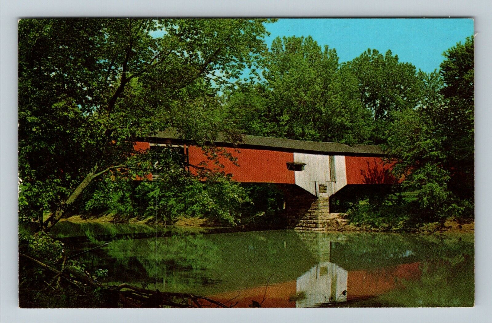 Rockville IN-Indiana, Historic 1876 West Union Covered Bridge Vintage Postcard