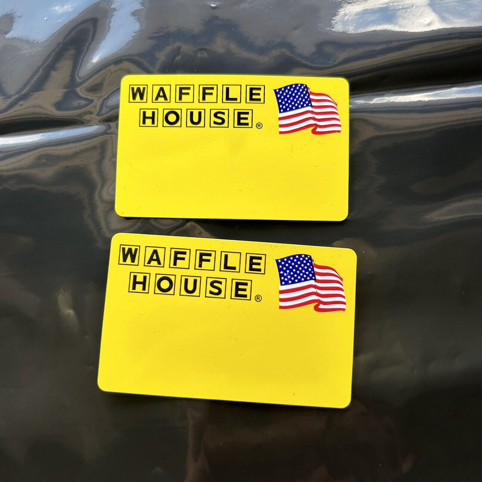 Waffle House Blank Employee Name Tag Badge Yellow Pinback  Costume Roll Play (2)