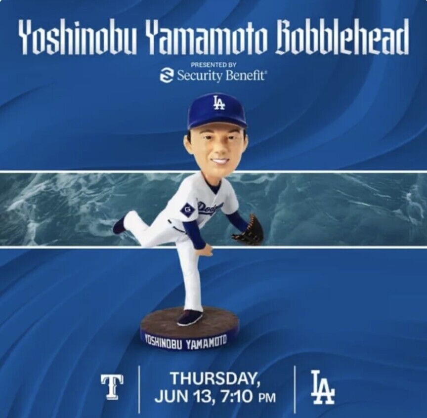 LA Dodgers Yoshinobu Yamamoto Bobblehead, 06-13-24 SGA ~ (1) New In Box