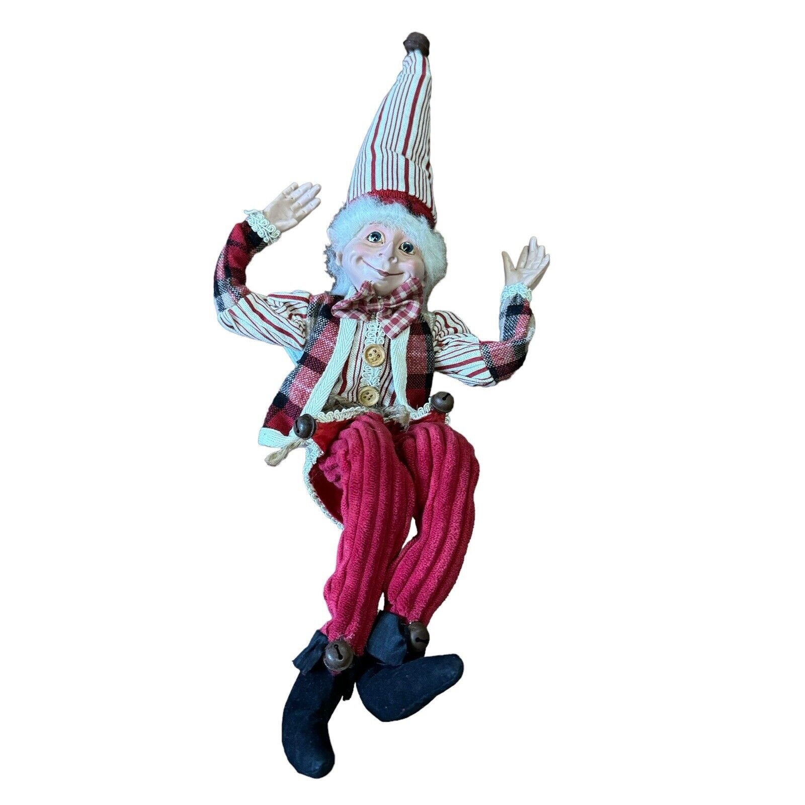 Holiday Hoedown Christmas Elf Posable 19” With Bells