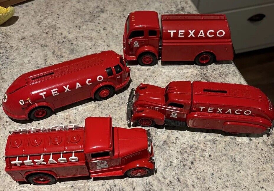 Lot Of 4 Texaco ERTL Replica Die Cast Cars Trucks Doodle Bug & More