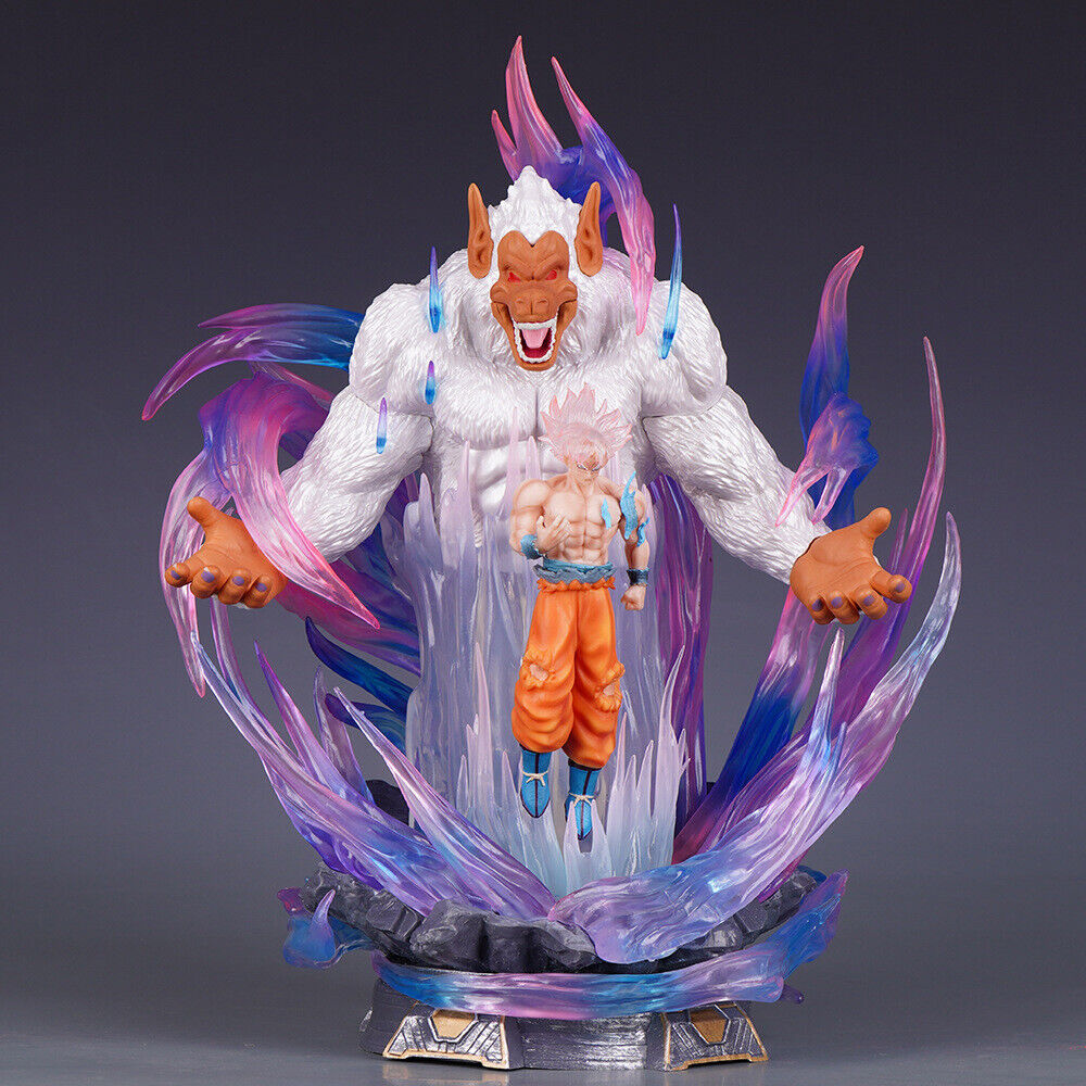 Dragon Ball GK White Great Ape Son Goku Statue PVC 33cm Luminous Figure NO BOX