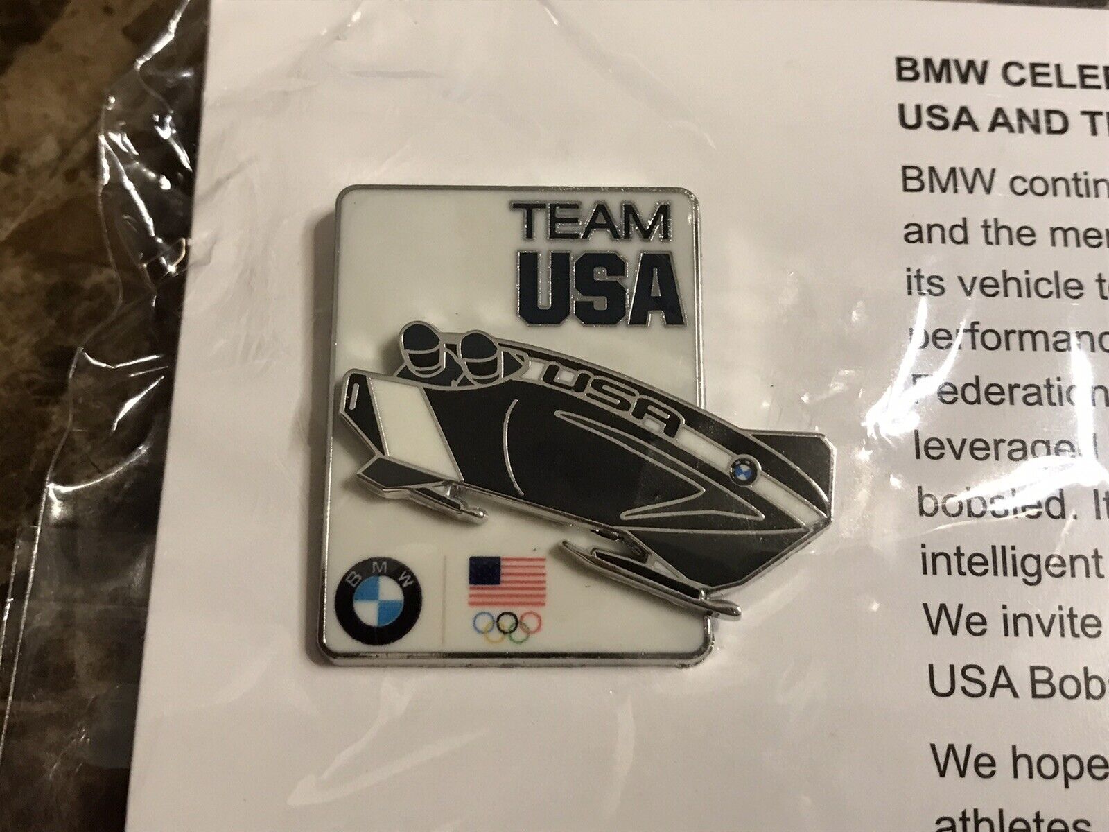 BMW Bobsled pin - OEM BMW ORIGINAL  - NOT CHINA MADE 