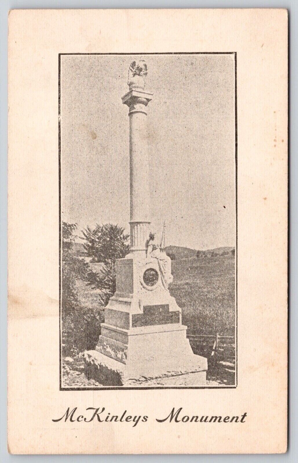 McKinleys Monument Antique Postcard UNP Unused UDB