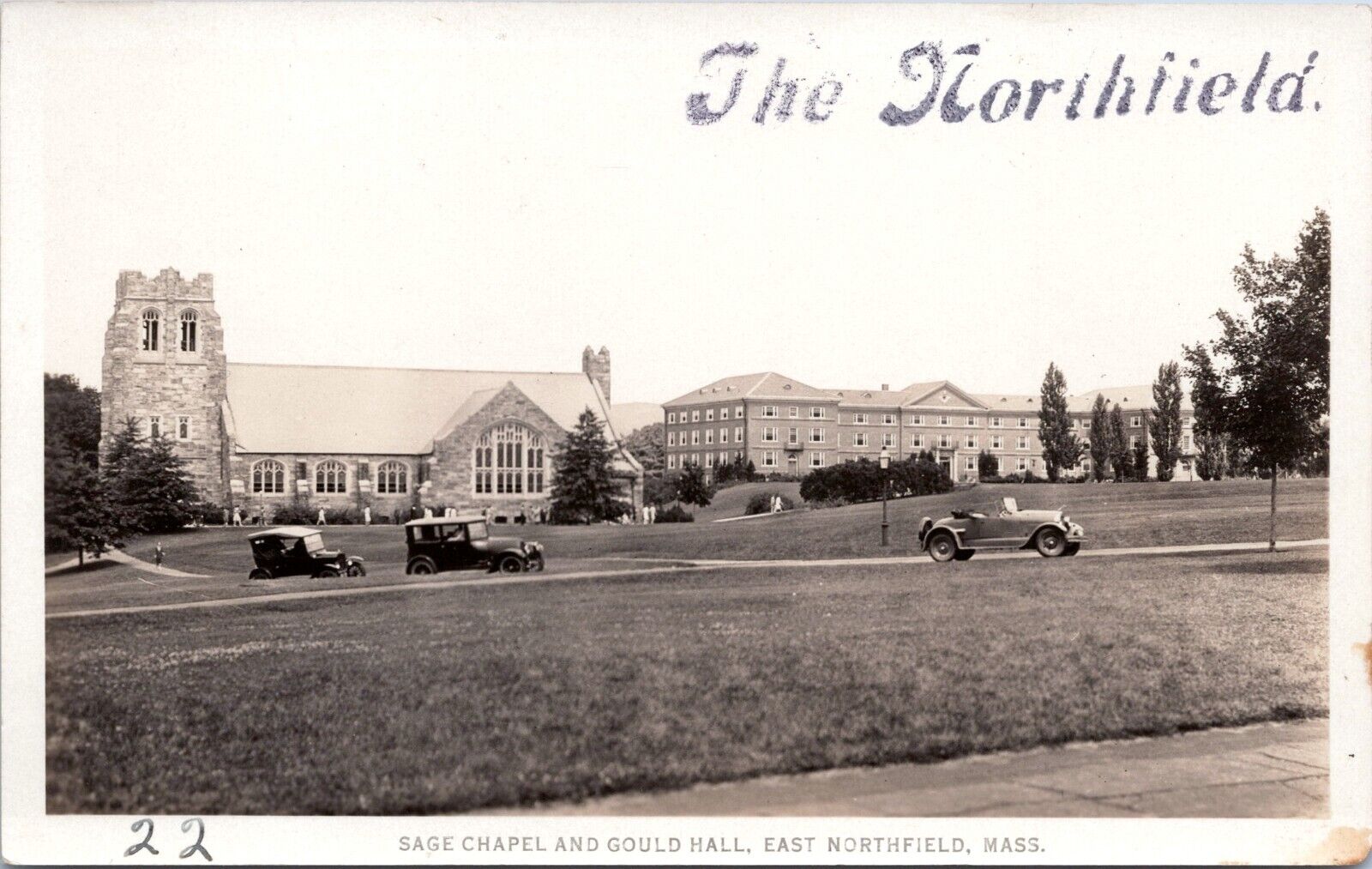 RPPC Northfield Seminary, Sage Hall, Gould Hall, Massachusetts - Photo Postcard